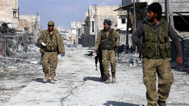 Free Syrian Army members in al-Bab, Syria
