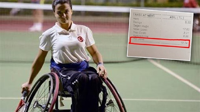 Milli tenisçi Büşra Ün'den, resmi bir işlem için gittiği noterde 25 basamağı çıkamadığından dolayı 17,74 TL ücret talep edilmişti.