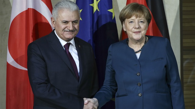 Başbakan Binali Yıldırım, Almanya Başbakanı Angela Merkel ile 