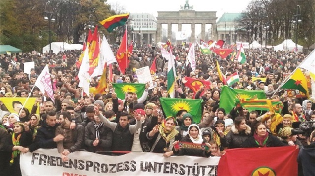A rally in support of PKK terrorist in Berlin, Germany