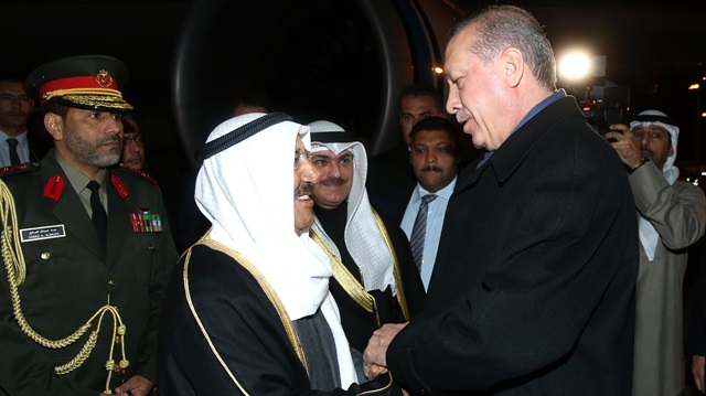 Cumhurbaşkanı Erdoğan, Kuveyt Emiri el Sabah'ı Esenboğa Havalimanı'nda karşıladı