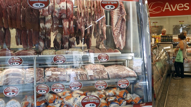 A general view of a butcher's shop in Sao Paulo, Brazil