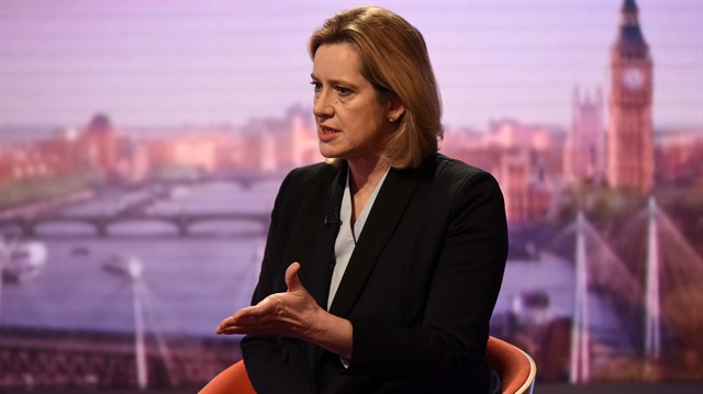 Britain's Home Secretary Amber Rudd is seen appearing on the BBC's Andrew Marr Show 