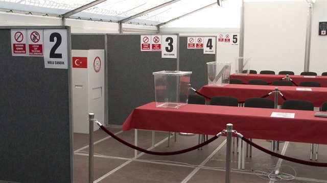 Ballot boxes being prepared before Turks abroad vote in the April referendum