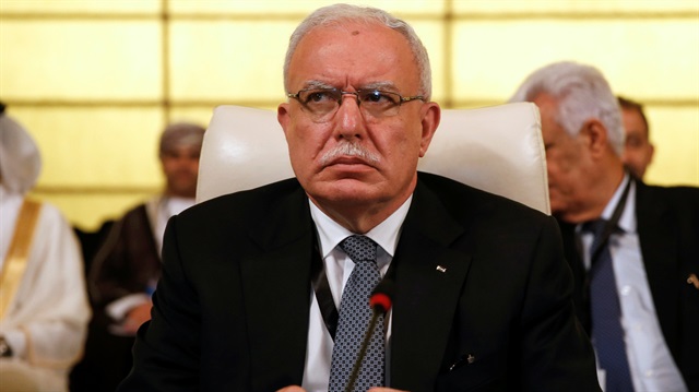 Palestinian Foreign Minister Riyad al-Maliki attends the preparatory meeting of Arab Foreign ministers of the 28th Ordinary Summit of the Arab League at the Dead Sea, Jordan 