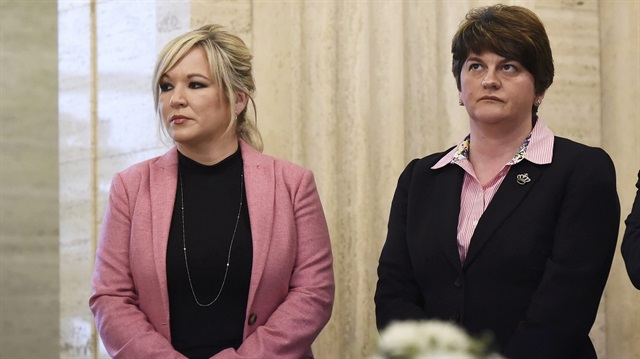 Sinn Feinn leader Michelle O'Neill and Arlene Foster, leader of the Democratic Unionists