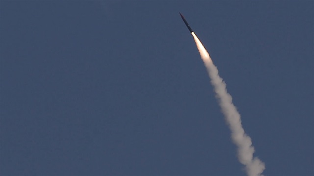 A ballistic missile interceptor is seen during its test launch