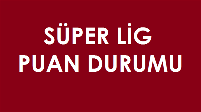 Süper Lig 26. hafta puan durumu