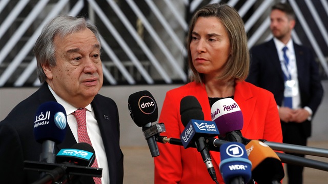 United Nations Secretary General Antonio Guterres and European Union foreign policy chifa Federica Mogherini