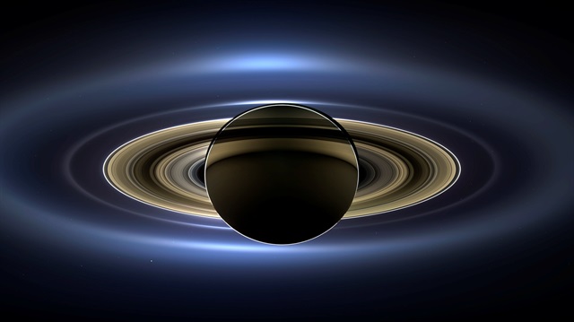 A natural-color image of Saturn from space, the first in which Saturn, its moons and rings, and Earth, Venus and Mars, all are visible, is seen in this NASA handout taken from the Cassini spacecraft 
