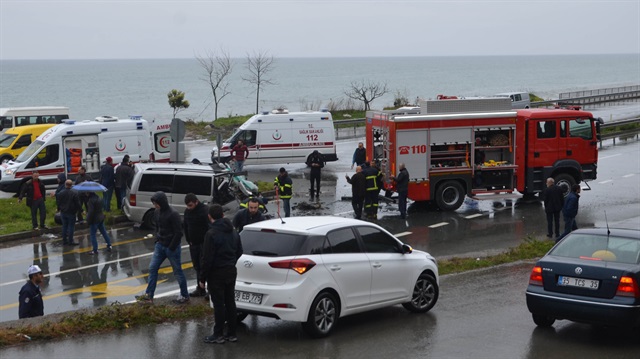 Rize'de trafik kazası: 3'ü ağır 7 yaralı