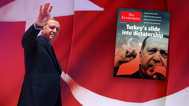 ​The Economist dergisi 15 Nisan'da çıkacak sayısının kapağına Cumhurbaşkanı Recep Tayyip Erdoğan'ı taşıdı. 