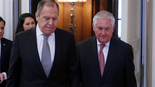 ABD Dışişleri Bakanı Rex Tillerson, dün Rusya'nın başkenti Moskova'da Rus Dışişleri Bakanı Sergey Lavrov ile görüşüyor. 
