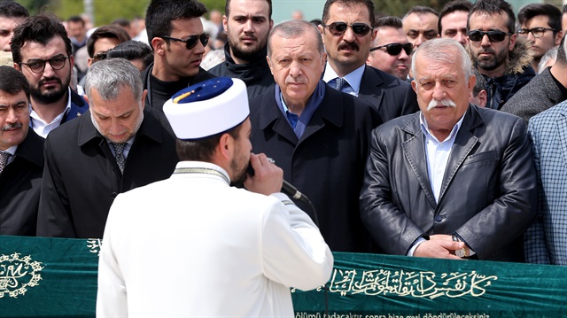 Cenaze törenine Cumhurbaşkanı Erdoğan da katıldı. 