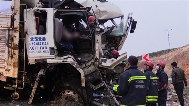 Konya'da kamyon kazası: 1 ölü, 1 yaralı