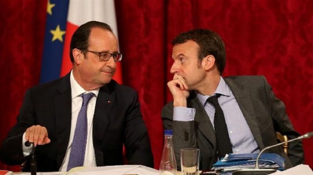 Fransa Cumhurbaşkanı François Hollande ve Emmanuel Macron