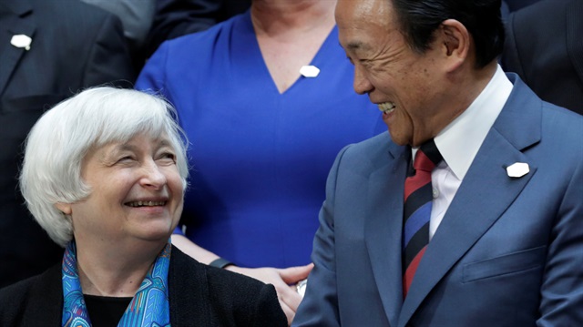 FED Başkanı Janet Yellen ve Japon Finans Bakanı Taro Aso