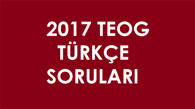 TEOG Türkçe soruları ve cevapları