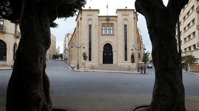 A view shows the parliament building in downtown Beirut, Lebanon 