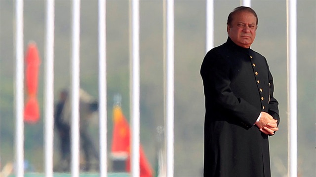 Pakistan's Prime Minister Nawaz Sharif attends the Pakistan Day military parade 