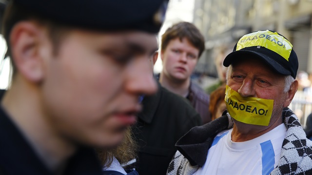 Moskova'da düzenlenen Putin karşıtı protesto