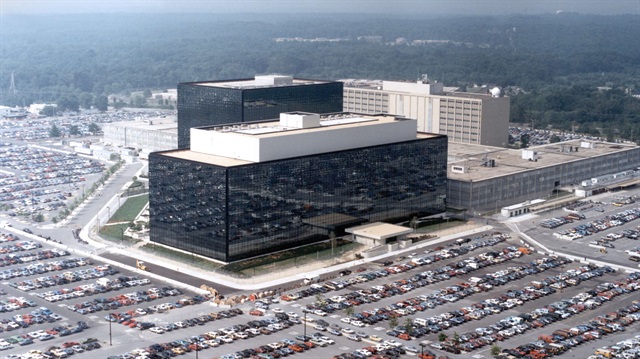 An undated aerial handout photo shows the National Security Agency (NSA) headquarters 