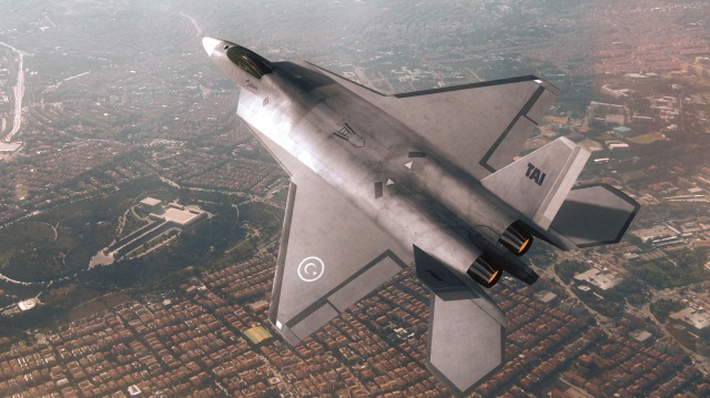 TF-X’in benzetimli fotoğrafı. TUSAŞ tarafından yayımlanan fotoğrafta milli muharip uçak Anıtkabir üzerinde uçarken görülüyor.