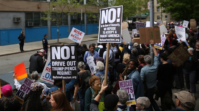 ABD Meclis Başkanı'na Harlem'de sağlık sigortası protestosu