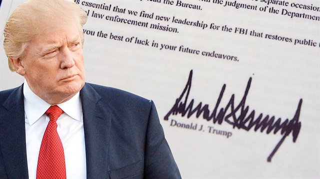 ABD Başkanı Trump, FBI direktörü Comey'i görevden aldığını mektupla bildirdi.