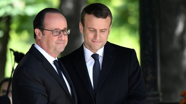 François Hollande ve Emmanuel Macron