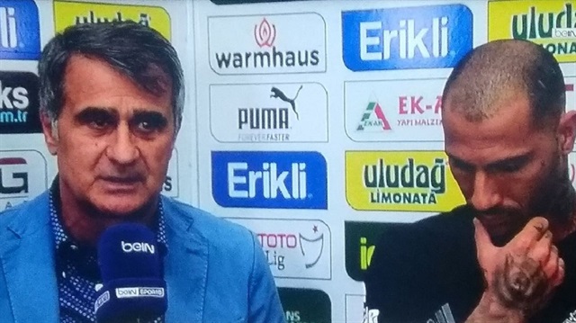 Beşiktaş Teknik Direktörü Şenol Güneş ve yıldız futbolcu Quaresma maç sonu röportajını birlikte verdi.