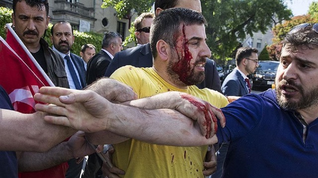  PKK supporters, as well as some protesters carrying Armenian flags, started shouting slogans against Turkey and Erdoğan.