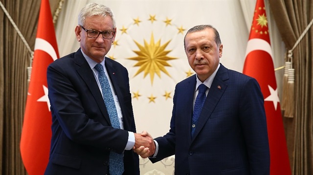 Cumhurbaşkanı Recep Tayyip Erdoğan, Avrupa Dış İlişkiler Konseyi Yönetim Kurulu Eşbaşkanı Carl Bildt’i Cumhurbaşkanlığı Külliyesinde kabul etti