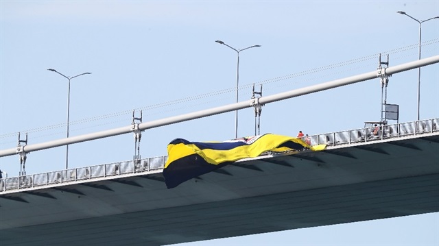 Fenerbahçe bayrakları, köprülere asıldı-Fenerbahçe haber