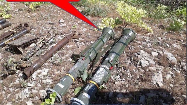 Terör örgütü PKK operasyonunda ele geçirilen mühimmatlarda ABD yapımı AT-4 tank savar füzesi ele geçirildi