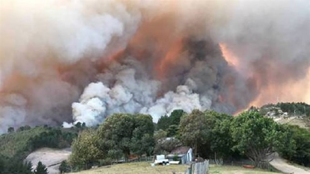 Fires burn at Buffelsvermaak farm near Knysna, South Africa 