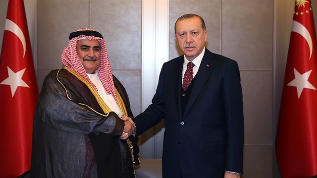 Khalid bin Ahmed al Khalifa (L) and Recep Tayyip Erdoğan (R). 