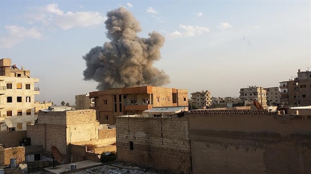 The city's western Mashlab district had been hit Thursday by more than 20 coalition airstrikes in which white phosphorus was used.