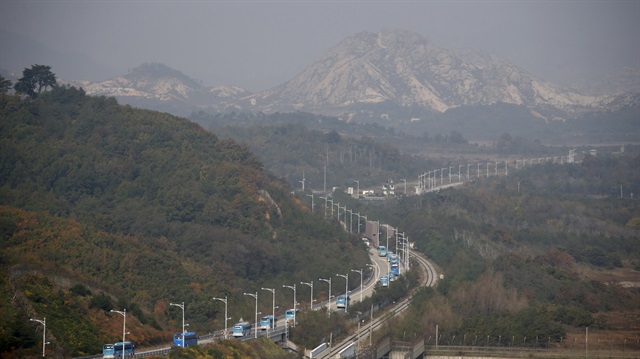 Demilitarized zone on the border between north and south Korea