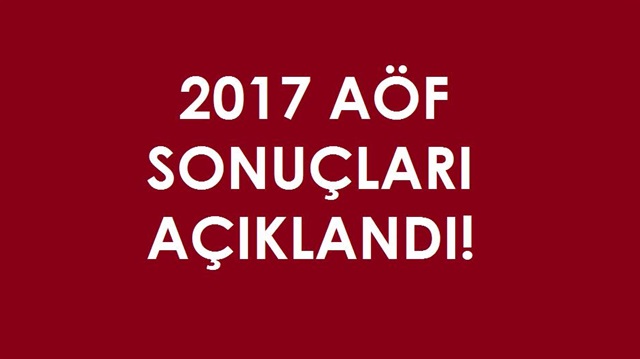 AÖF final sınav sonuçları