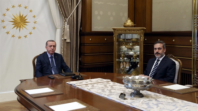 Cumhurbaşkanı Recep Tayyip Erdoğan ve Mit Müsteşarı Hakan Fidan