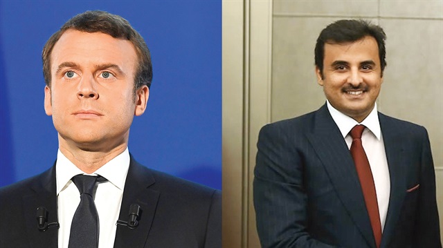 Macron ve El Sani ile üçlü telekonferans