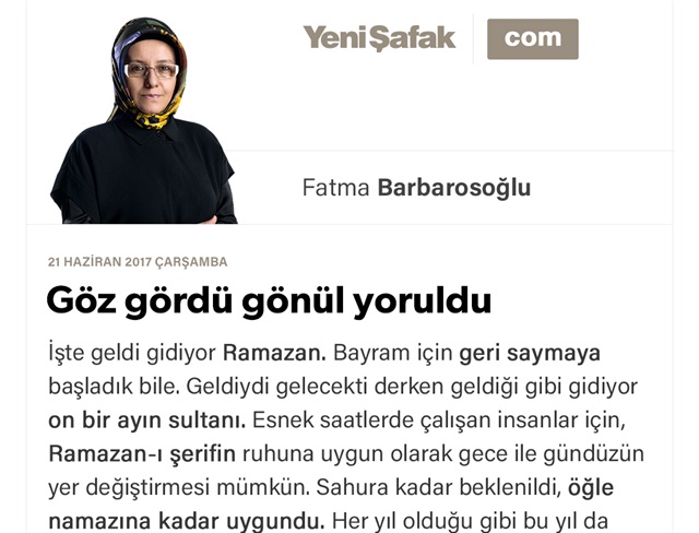 Göz gördü gönül yoruldu