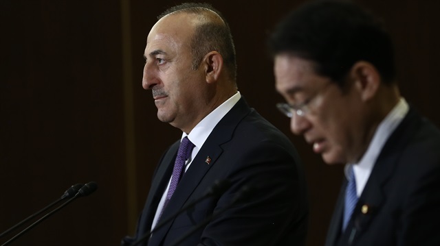 Dışişleri Bakanı Mevlüt Çavuşoğlu ve Japonya Dışişleri Bakanı Fumio Kishida açıklama yapıyor.