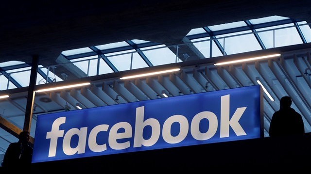 Facebook logo is seen at a start-up companies gathering at Paris' Station