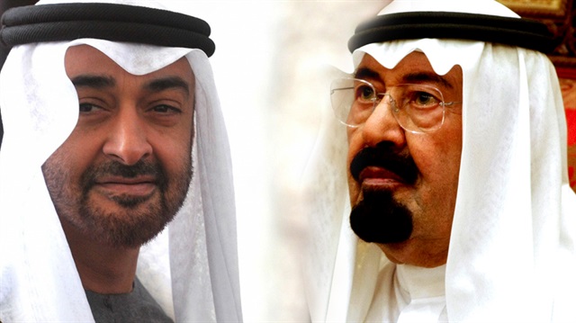 BAE Emiri Muhammed bin Zayed (solda) ve Suudi Arabistan eski Kralı Abdullah bin Abdulaziz (sağda)