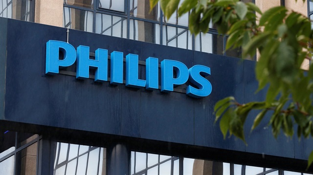 The logo of Philips is seen at the company's entrance in Brussels 