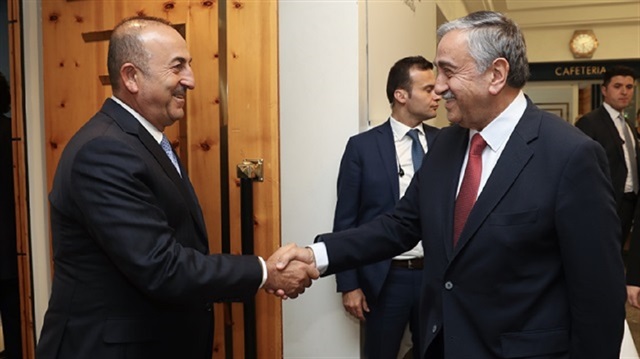 Turkish Cypriot President Mustafa Akıncı and Turkish Foreign Minister Mevlüt Çavuşoğlu