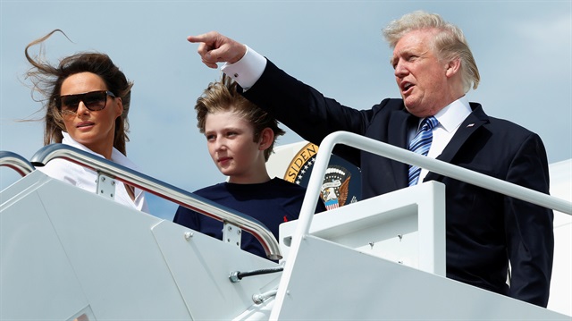 ABD Başkanı Donald Trump, eşi Melania Trump ve oğlu Barron