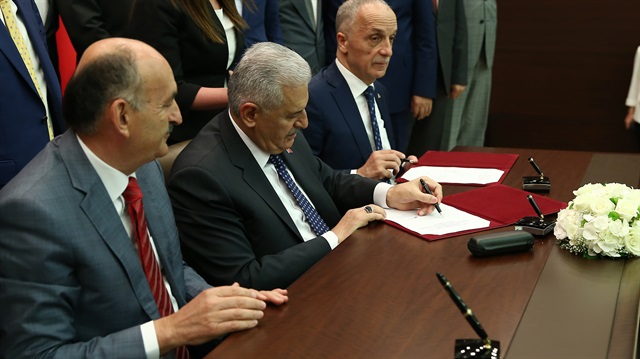 Başbakan Binali Yıldırım Toplu İş Sözleşmeleri İmza Töreni'nde konuştu.